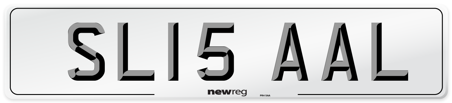 SL15 AAL Number Plate from New Reg